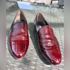 Paul Green oxblood patent loafer slip on